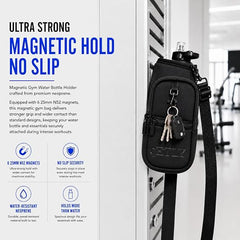Magnetic Gym Bag & Water Bottle Holder Strong Magnetic Hold, 4-Zone Storage,