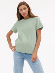 Wolfeel Summer 100% Cotton Women's T-shirt Bottoming Basic Fashionable