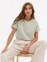 Wolfeel Summer 100% Cotton Women's T-shirt Bottoming Basic Fashionable