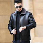 Men's Fur One Casual Thickened Motorcycle Jacket Mens Fashion