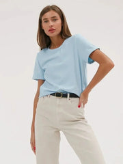 Wolfeel Summer 100% Cotton Women's T-shirt Bottoming Basic Fashionable