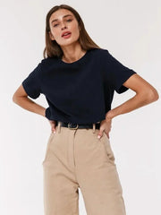 Wolfeel Summer 100% Cotton Women's T-shirt Bottoming Basic Fashionable