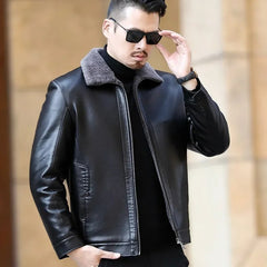 Men's Fur One Casual Thickened Motorcycle Jacket Mens Fashion