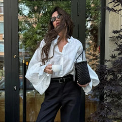 New Spring Summer Basic Tops Cotton Chic Shirt for Women