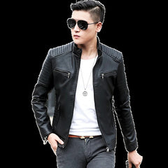 Real Leather Jacket Men Motorcycle Winter Coat Men Multi-pocket Warm