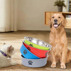 Pet Bowl Stainless Steel Dog Water Bowl with Non-Slip Rubber Base