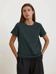 Wolfeel Summer 100% Cotton Women's T-shirt Bottoming Basic Fashionable