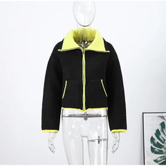 Casual Turtleneck Knitted Ribbed Sweater Women's Loose Full Sleeve