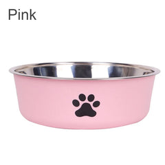 Pet Bowl Stainless Steel Dog Water Bowl with Non-Slip Rubber Base