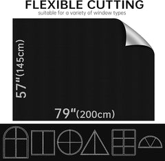 Portable 100% Blackout Blind, DlY No Drill Blinds Blackout with Strong Adhesive & Velcro for Bedroom, Nursery, Loft, RV (79" x 57")