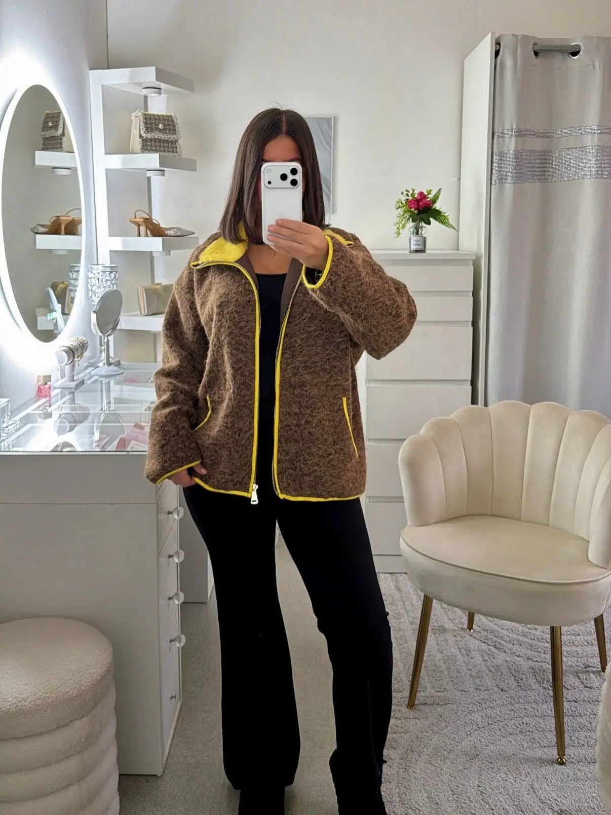 Casual Turtleneck Knitted Ribbed Sweater Women's Loose Full Sleeve