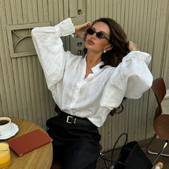 New Spring Summer Basic Tops Cotton Chic Shirt for Women
