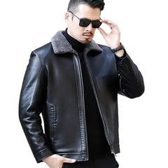 Men's Fur One Casual Thickened Motorcycle Jacket Mens Fashion