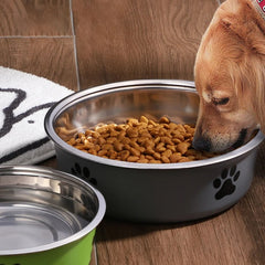 Pet Bowl Stainless Steel Dog Water Bowl with Non-Slip Rubber Base