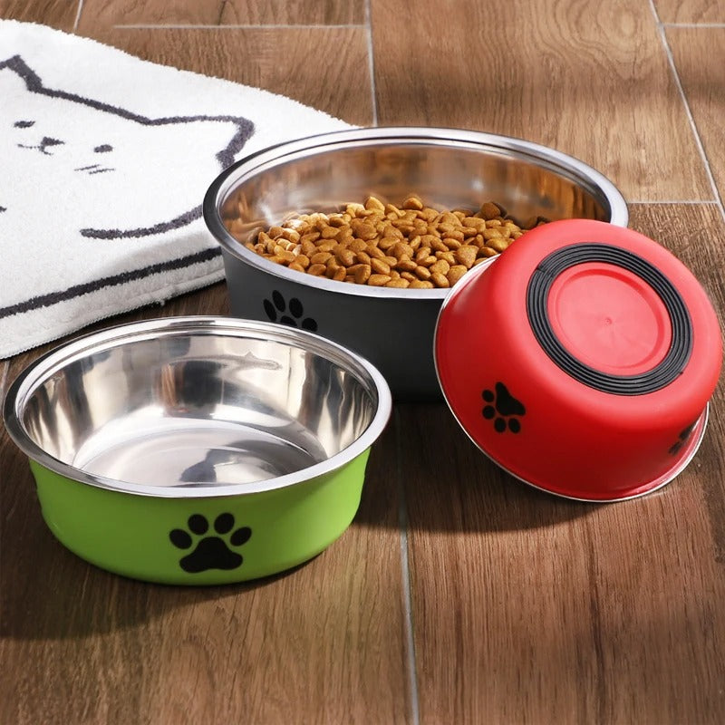 Pet Bowl Stainless Steel Dog Water Bowl with Non-Slip Rubber Base