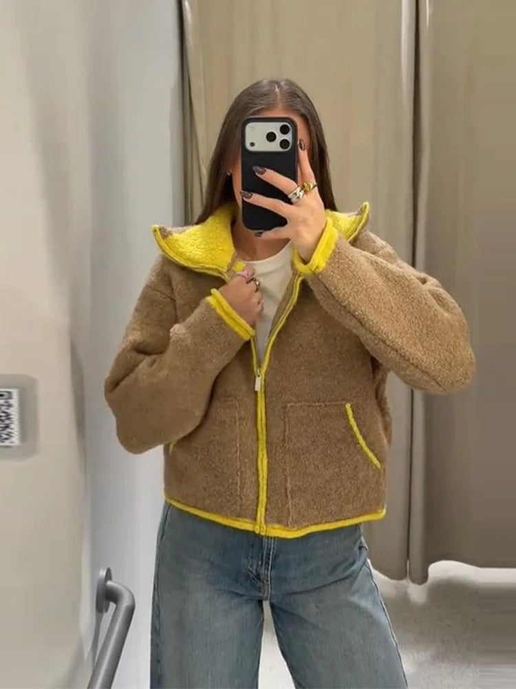 Casual Turtleneck Knitted Ribbed Sweater Women's Loose Full Sleeve