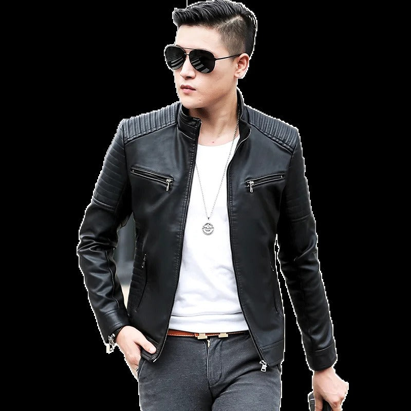 Real Leather Jacket Men Motorcycle Winter Coat Men Multi-pocket Warm