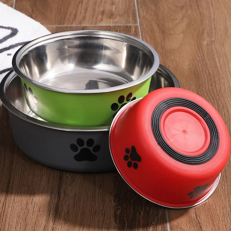 Pet Bowl Stainless Steel Dog Water Bowl with Non-Slip Rubber Base