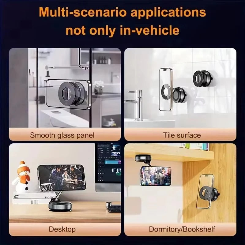 Super Strong Vacuum Magnetic Phone Holder Foldable Design 360°